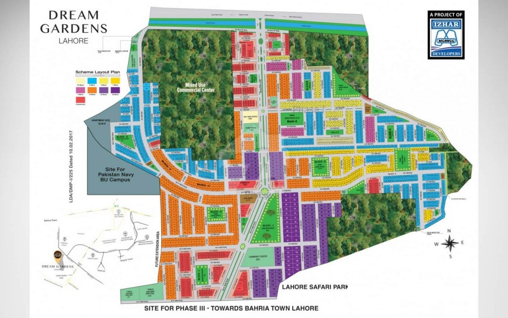 Dream Gardens Lahore Map & Master Plan