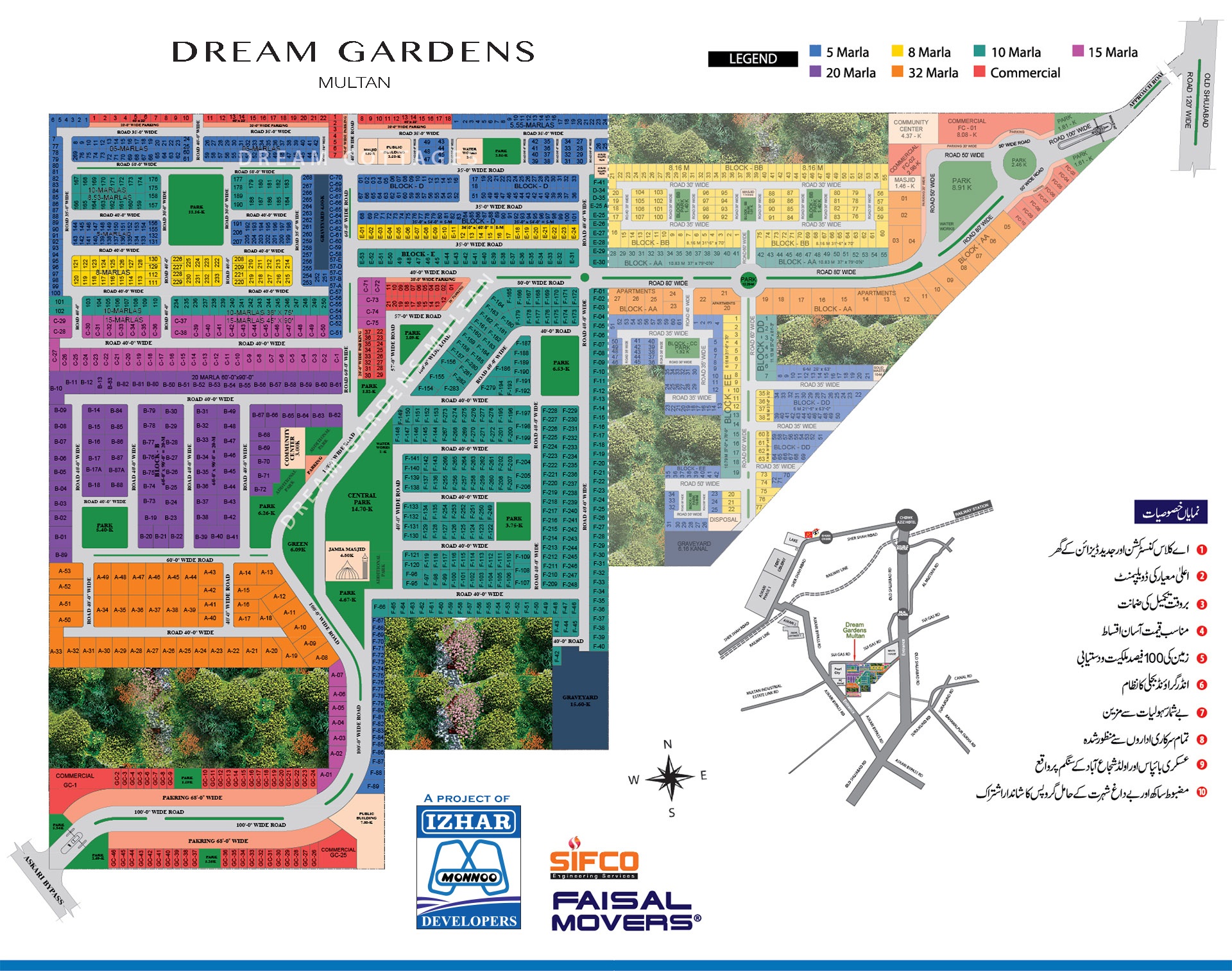 Master Plan Map of Dream Gardens Multan